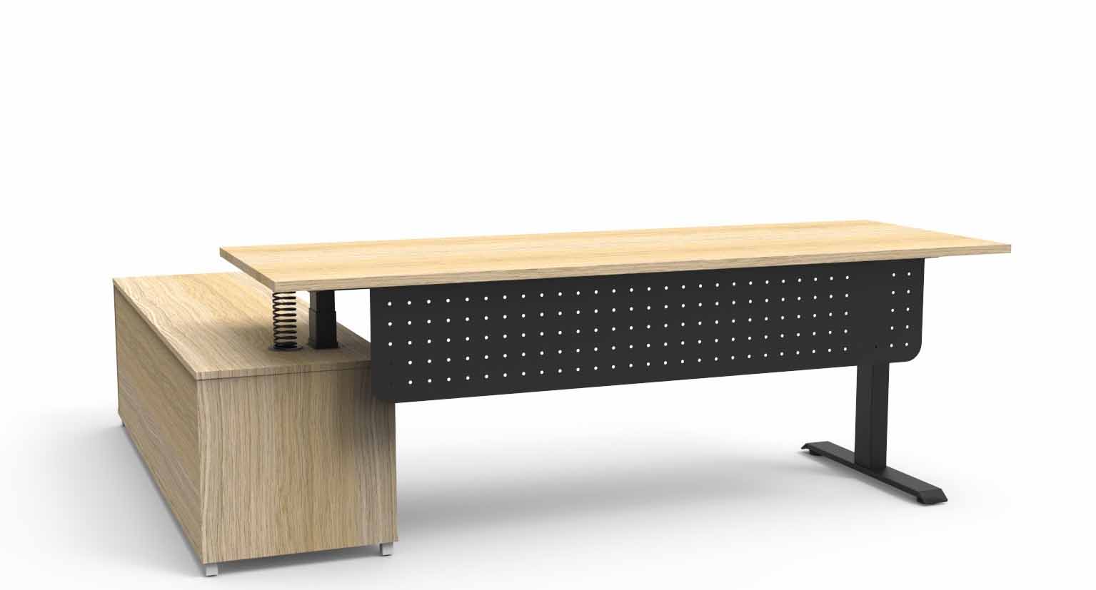 Boost+ Height Adjustable Executive Desk - with Modesty